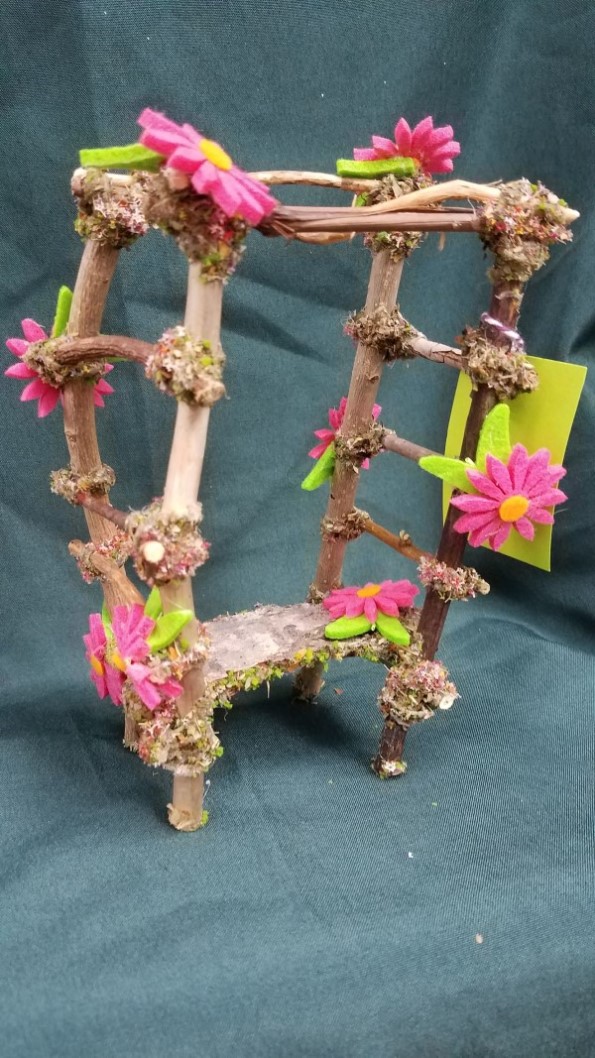 Read more: Twig Gazebo with  Pink Daisies - 7'' Tall - Fairy - Fairy Garden - Doll House - Hand Made