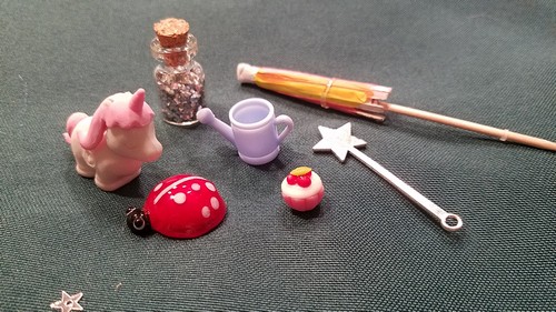 Fairy Doll & Accessories -11 Piece Set -  Pink Hair - Pink Petal Skirt -  6'' Tall - Handmade