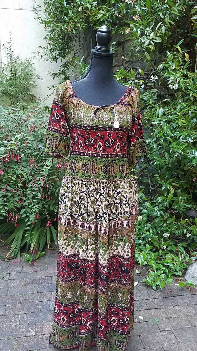 Maxi Dress - Olive Green/Red/Black/Beige - Exotic - Bohemian - Festival - Fairy - Wedding - One Size