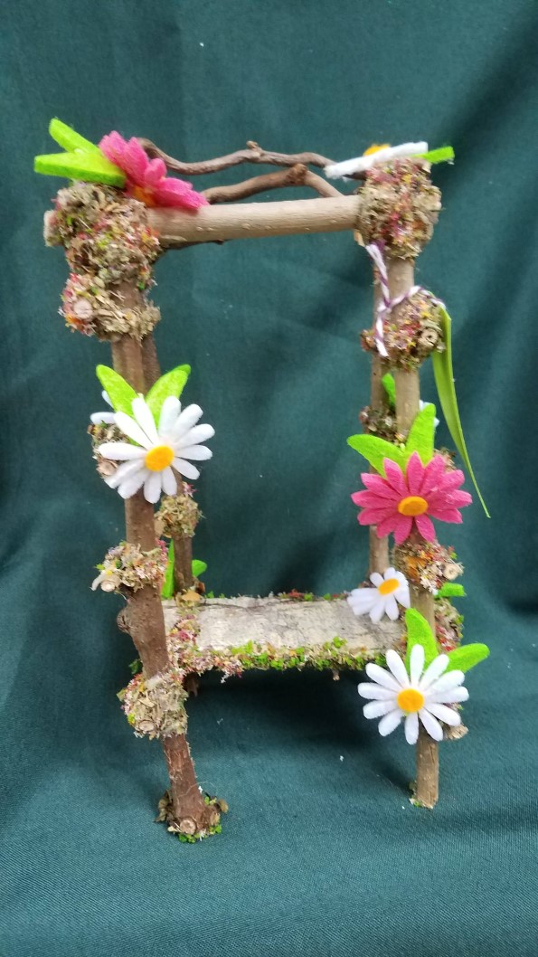 Read more: Twig Gazebo with White and Pink Daisies - 7'' Tall - Fairy - Fairy Garden - Doll House - Hand Made