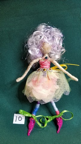 Fairy Doll & Accessories -11 Piece Set -  Pink Hair - Pink Petal Skirt -  6