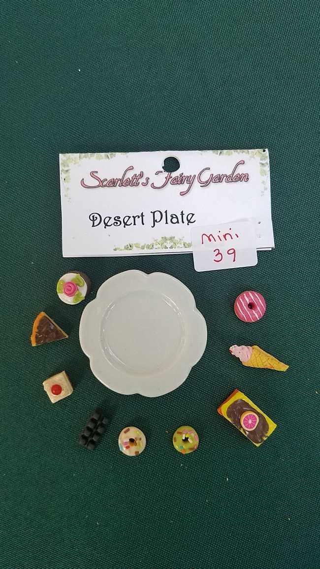 Miniature Food - Assortment - Dessert Plate - Ice Cream - Donuts - Dollhouse - Fairy Barbie - 10 piece set