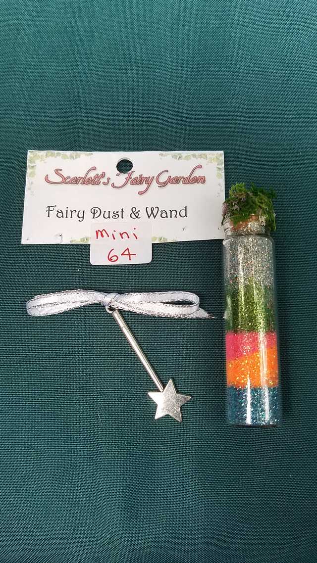 Miniature Fairy Dust - Multi Colored Glitter - Glass Bottle - Silver Star Wand - Dollhouse - Fairy - 3 - Hand Made